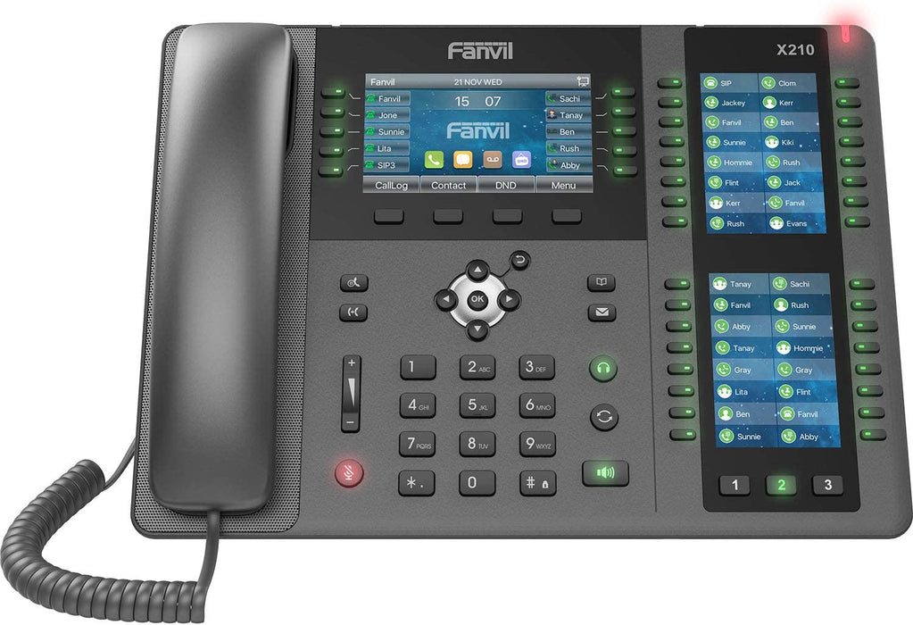 Fanvil X210 IP phone Black Wired handset LCD 20 lines X210, Black, Wired handset, LCD, 480 x 272 pixels, 10.9 cm (4.3"), 20 lines