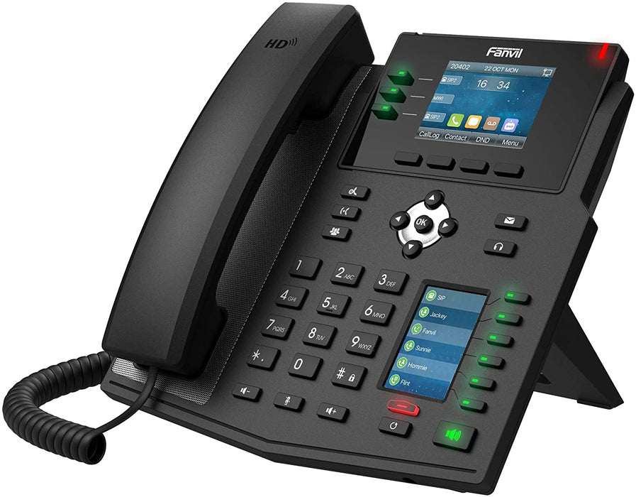 Fanvil X4U Gigabit SIP Enterprise Desktop Phone with Dual-Color LCD Display