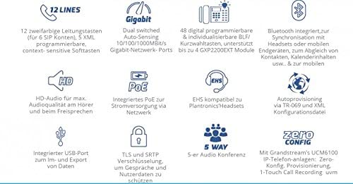 Grandstream GS-GXP2135 Enterprise IP Phone with Gigabit Speed & Supports up to 8 Lines VoIP Phone & Device