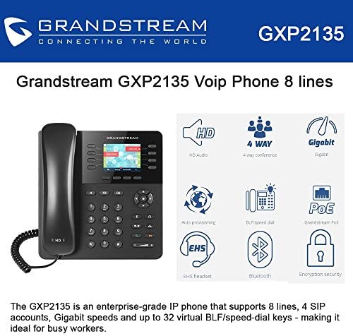 Grandstream GS-GXP2135 Enterprise IP-Telefon mit Gigabit-Geschwindigkeit und unterstützt VoIP-Telefon und -Gerät mit bis zu 8 Leitungen