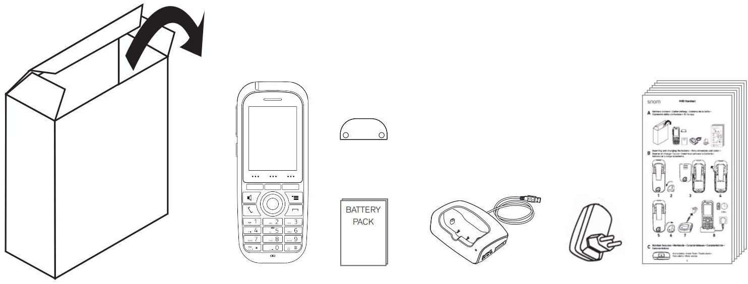 Snom M80 DECT Telefonhörer Anrufer-ID Schwarz M80, Schwarz, LCD, 5,08 cm, 240 x 320 Pixel, 262144 Farben, Lithium-Ionen (Li-Ionen)