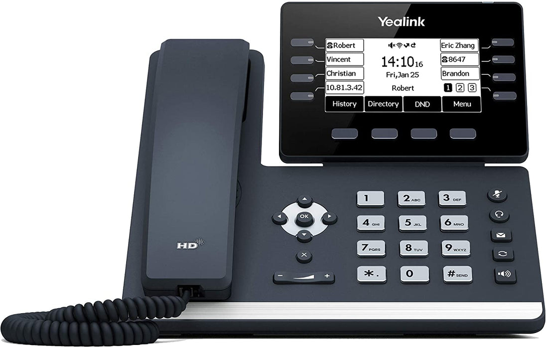 Yealink SIP T53W HD Prime Business IP Corded Phone with Adjustable 3.7 Inch Colour LCD Screen – Black